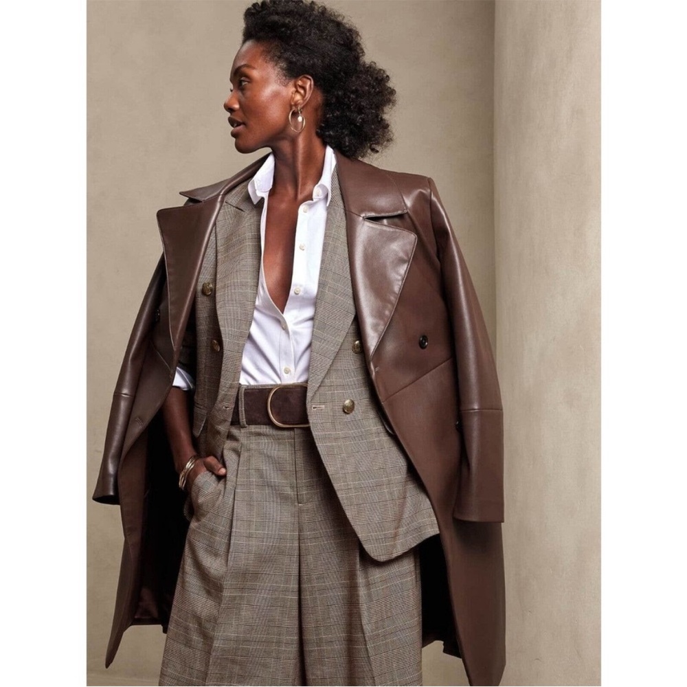 BANANA REPUBLIC Plaid Blazer BNWT Double Breasted Button Cuffs Pockets